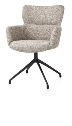 XOOON Sage, Armlehnstuhl drehbar - rough off black - Stoff Luton - Kupfer - 2