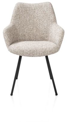 XOOON Mats, Armlehnstuhl - 4 Fußen rough off black - Stoff Luton - Kupfer - 1