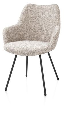 XOOON Mats, Armlehnstuhl - 4 Fußen rough off black - Stoff Luton - Kupfer - 2