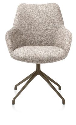 XOOON Mats, Armlehnstuhl - Aluminium Gestell steelbrown - drehbar - Stoff Luton - Kupfer - 1