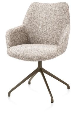 XOOON Mats, Armlehnstuhl - Aluminium Gestell steelbrown - drehbar - Stoff Luton - Kupfer - 2