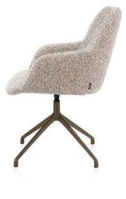 XOOON Mats, Armlehnstuhl - Aluminium Gestell steelbrown - drehbar - Stoff Luton - Kupfer - 4