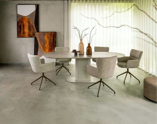 XOOON Sage, Armlehnstuhl + Rollen - Aluminium Gestell creme - Stoff Oregon -  - 5