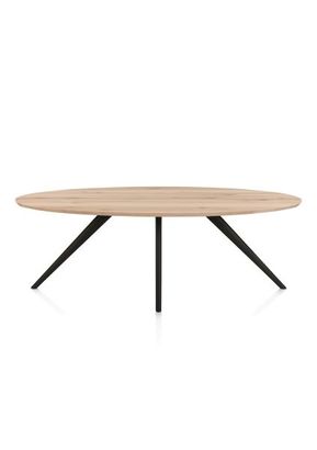 XOOON Arvada, Esstisch 220 x 110 cm, Ellipse, 4 Beine - Beige, Weiß, Gelb - 1