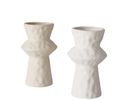 Roomio Vase "Hermas", matt, ca. 20 cm hoch - Beige/Weiß - 1