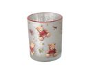 Windlicht "Bailey", rund, ca. 8,5 cm - Braun, Rot und Silber - 1