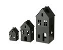 Laterne in Hausform "Alesund", Eisen, ca. 13 cm - Schwarz - 2