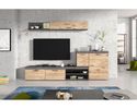 Wohnwand "Xenia" mit TV-Element, Aufsatzkommode und Wandboard - Matera / Nox Oak - 1