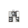 Highboard "Xiao" grifflos, mit drei Türen und sechs Einlegeböden - Weiß / Holzfarben - 2