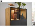 Anbauwand  "Skaagen" Musterring Balkeneiche Natur/Lack anthrazit - braun/anthrazit - 10