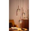 LED-Pendelleuchte "Bowl", Metall/Glas braun - Braun - 2