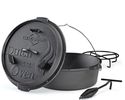 Dutch-Oven, ca. 5,5 Liter, aus Gusseisen, 4-tlg. Set - Schwarz - 1