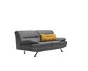 2er-Sofa "Mainz", leger, grau, schwarze Metallfüße - Grau - 1