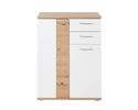 Schuhschrank "Iben" mit Türen und Schubladen - Weiß / Holzfarben - 1