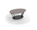 Interliving Couchtisch 6207, Keramik zementgrau/Glas - Grau/Durchsichtig/Schwarz - 1