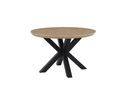 Esstisch "Padua", rund, Parkettoptik hell - Schwarz/Holz - 1