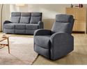 Sessel "Pius", leger, mit Relaxfunktion - Blau/Grau - 1