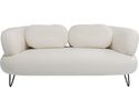 2er-Sofa "Krefeld", Boucle weiß, Stahl schwarz - Weiß - 1