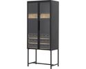 Trendhopper Weinschrank "Porto" Metall und Mangoholz - Schwarz - 3