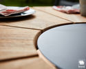 Gartentisch "England" Musterring, rund, Teakholz massiv, Durchmesser 160 cm - anthrazit/Holz - 6