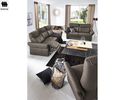 Trapezsofa mit Tisch  "MR 380" Musterring, legere Polsterung, Echtleder grau/braun - grau/braun - 2