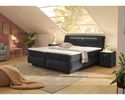 Boxspringbett "Jasmin" inkl. Bettkasten, LED-Beleuchtung und 2x USB-Port - Schwarz - 1