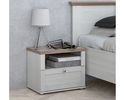 Nachtkommode "Fernanda" im Landhausstil, mit Schublade - Snowy Oak - 1