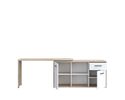 Schreibtisch "Fred", variabel, mit Türen und Schublade - Braun/Weiß - 1