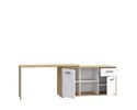Schreibtisch "Fred", variabel, mit Türen und Schublade - Braun/Weiß - 8