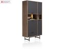 XOOON Schrank "Torano", ca. 100x195 cm - Walnuss / Off Black - 2