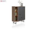 XOOON Highboard "Torano", ca. 125x145 cm - Walnuss / Off Black - 2