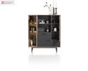 XOOON Highboard "Torano", ca. 125x145 cm - Walnuss / Off Black - 3