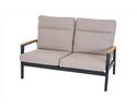2er-Bank "Cortina", Rope-Geflecht, Teakholz - Sand/Anthrazit - 1