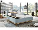 Boxspring Polsterbett "Delphi" Musterring, eisblau, Bettkasten,  180 x 200 cm - eisblau - 2