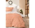 Perkal-Bettwäschegarnitur, korallenfarbene Streifen, ca. 135x200 cm - Koralle - 2