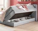 Boxspring-Bett "Singapur" inkl. Topper und Bettkasten - Grau - 2