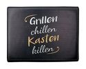 Bierkasten Sitzpolster "Grillen chillen", ca. 34x44 cm - Schwarz - 3