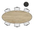 XOOON Arvada, Tisch 250 x 110 cm. - Ellipse - zentralem Fuß lang - Beige, Braun - 7