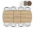 XOOON Masura, Ausziehtisch ovale - 180 (+ 60) x 110 cm - Beige, Braun - 11