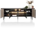 XOOON Aramon, Sideboard 240 cm. - 2-Türen + 2-Glastüren + 3-Nischen (+ LED) -  - 3