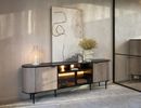 XOOON Aramon, Sideboard 210 cm. - 2-Türen + 2-Glastüren + 3-Nischen (+ LED) -  - 2