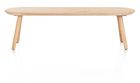 XOOON Niora, Bank 160x43cm - massiv Eiche - Holz Fuessen - Kissen inklusive - Creme - 2