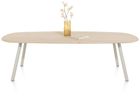 XOOON Niora, Tisch 210 x 110 cm - Oval - Metall Fuss - Beige - 1