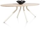 XOOON Arvada, Tisch 220 x 110 cm. - Ellipse - zentralem Fuß Nebbia - Beige, Braun - 4