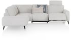 XOOON Carini, Ecksofa 2,5 Sitzer Armlehne rechts elektrisch + Ottomane links - Vada Ivory -  - 1