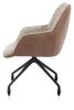 XOOON Mats, Armlehnstuhl - Aluminium Gestell rough off black + Rollen - Pala cognac + Luton kupfer - Braun, Orange - 4