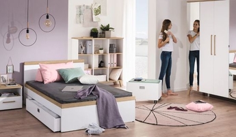 Weißes Jugendbett der Marke PAIDI mit Bettkasten