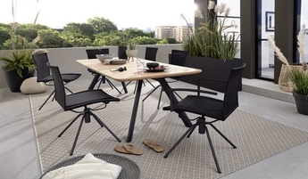 Musterring Gartenmöbel Tisch, Stühle und Teppich