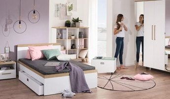 Weißes Jugendbett der Marke PAIDI mit Bettkasten