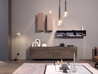 Hochglanz-Sideboard, Hängeschränke und Hängeregal der Marke Rolf Benz